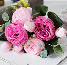 Load image into Gallery viewer, 2018 Silk Rose Peony Artificial Flowers Beautiful Flores Bouquet for Wedding Party Home Decoration Mariage Fake Flowers A49B25