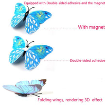 Load image into Gallery viewer, 12Pcs Double Layer Butterfly Wall Art Sticker For Wedding Decor Decals 3D Butterflies Fridge Magnet Home Room Decoration Sticker