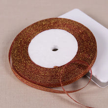 Load image into Gallery viewer, 1/4&quot; (6mm) 25yards Gold Silver Metallic Glitter Ribbons For DIY Crafts Sewing Fabric Christmas Party Wedding Supplies Gift Wrap