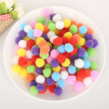 Load image into Gallery viewer, Hot 100-500Pcs/lot Mixed Soft Round Shaped Pompom Balls Fluffy Pom Pom For Kids DIY Garment Handcraft 10mm/15mm/20mm/25mm/30mm