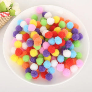 Hot 100-500Pcs/lot Mixed Soft Round Shaped Pompom Balls Fluffy Pom Pom For Kids DIY Garment Handcraft 10mm/15mm/20mm/25mm/30mm