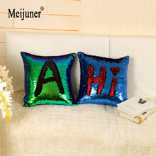 Load image into Gallery viewer, Reversible Glitter Mermaid DIY Sequins Cushion Cover Throw Pillow Cushion Cover Home Sofa Decoration Pillowcase