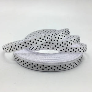 5yards/lot 3/8"(10mm) Dots Satin Ribbon Printed Polyester Ribbon DIY Bow Hair Wedding Handmade Materials