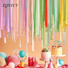 Load image into Gallery viewer, 32ft 10m Crepe Paper Streamers DIY Paper Garland Photography Backdrops  For Wedding Birthday Party Baby Shower Venue Decoration