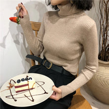 Load image into Gallery viewer, Turtleneck Sweater Womens 2024 Autumn Winter Tops Korean Slim Women Pullover Jumper Knitted Sweater Pull Femme Hiver Truien