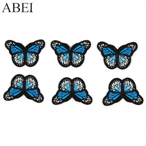 10pcs/lot Embroidered Butterfly Patches Iron Bags Stickers Diy women girl dress appliques Handmade sewing garment accessories