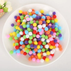 Hot 100-500Pcs/lot Mixed Soft Round Shaped Pompom Balls Fluffy Pom Pom For Kids DIY Garment Handcraft 10mm/15mm/20mm/25mm/30mm