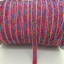 Load image into Gallery viewer, 5 yards 3/8 &quot;10mm Glitter Velvet Ribbon Headband Clips Bow Decoration Pick Colors