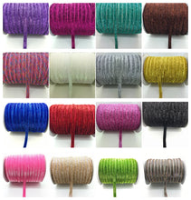 Load image into Gallery viewer, 5 yards 3/8 &quot;10mm Glitter Velvet Ribbon Headband Clips Bow Decoration Pick Colors