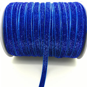 5 yards 3/8 "10mm Glitter Velvet Ribbon Headband Clips Bow Decoration Pick Colors