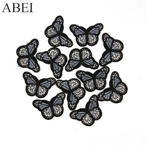 10pcs/lot Butterfly Stickers Clothes Jeans Iron Patches Diy Appliqued for Bags Shoes Handmade Sweater appliques Motif Badge