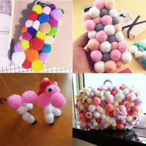 Hot 100-500Pcs/lot Mixed Soft Round Shaped Pompom Balls Fluffy Pom Pom For Kids DIY Garment Handcraft 10mm/15mm/20mm/25mm/30mm