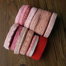 Load image into Gallery viewer, 10 yard lot of color cotton lace garment sewing fabric decorative cotton crochet lace ribbon handmade jewelry Technology
