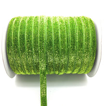 Load image into Gallery viewer, 5 yards 3/8 &quot;10mm Glitter Velvet Ribbon Headband Clips Bow Decoration Pick Colors