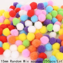 Load image into Gallery viewer, Hot 100-500Pcs/lot Mixed Soft Round Shaped Pompom Balls Fluffy Pom Pom For Kids DIY Garment Handcraft 10mm/15mm/20mm/25mm/30mm