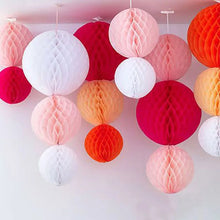 Load image into Gallery viewer, 5pcs/lot 10/15cm Decorative Paper Honeycomb Ball Pastel Flower Wedding Kid Birthday Party Decoration Baby Shower Supplies8Z