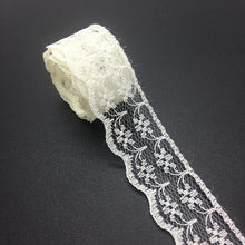 Load image into Gallery viewer, 3/4&quot; 20mm Wide (10yards/lot) Handicrafts Embroidered Net Lace Trim Ribbon DIY Wedding/Birthday/Christmas Decorations