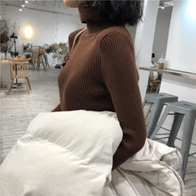 Load image into Gallery viewer, Turtleneck Sweater Womens 2024 Autumn Winter Tops Korean Slim Women Pullover Jumper Knitted Sweater Pull Femme Hiver Truien