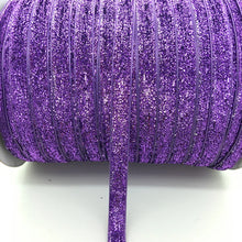Load image into Gallery viewer, 5 yards 3/8 &quot;10mm Glitter Velvet Ribbon Headband Clips Bow Decoration Pick Colors