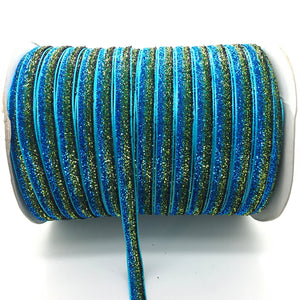 5 yards 3/8 "10mm Glitter Velvet Ribbon Headband Clips Bow Decoration Pick Colors