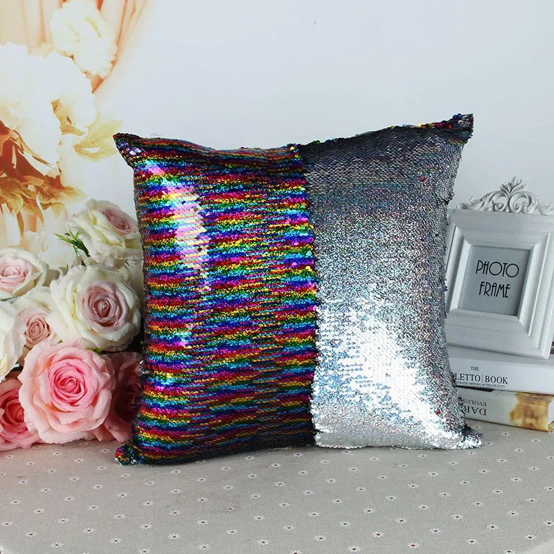 Reversible Glitter Mermaid DIY Sequins Cushion Cover Throw Pillow Cushion Cover Home Sofa Decoration Pillowcase