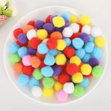 Load image into Gallery viewer, Hot 100-500Pcs/lot Mixed Soft Round Shaped Pompom Balls Fluffy Pom Pom For Kids DIY Garment Handcraft 10mm/15mm/20mm/25mm/30mm