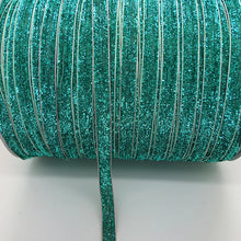 Load image into Gallery viewer, 5 yards 3/8 &quot;10mm Glitter Velvet Ribbon Headband Clips Bow Decoration Pick Colors