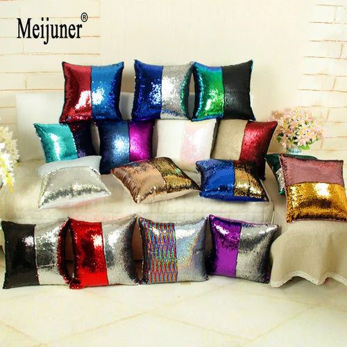 Reversible Glitter Mermaid DIY Sequins Cushion Cover Throw Pillow Cushion Cover Home Sofa Decoration Pillowcase