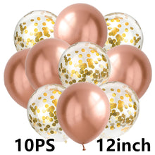 Load image into Gallery viewer, 14/10pcs Gold Sliver Latex Heart Valentine&#39;s Day Balloons Metallic Gender Reveal Globos Baby Shower Wedding Birthday Party Decor
