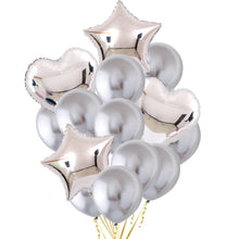 Load image into Gallery viewer, 14/10pcs Gold Sliver Latex Heart Valentine&#39;s Day Balloons Metallic Gender Reveal Globos Baby Shower Wedding Birthday Party Decor
