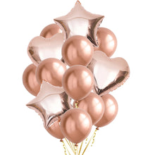 Load image into Gallery viewer, 14/10pcs Gold Sliver Latex Heart Valentine&#39;s Day Balloons Metallic Gender Reveal Globos Baby Shower Wedding Birthday Party Decor