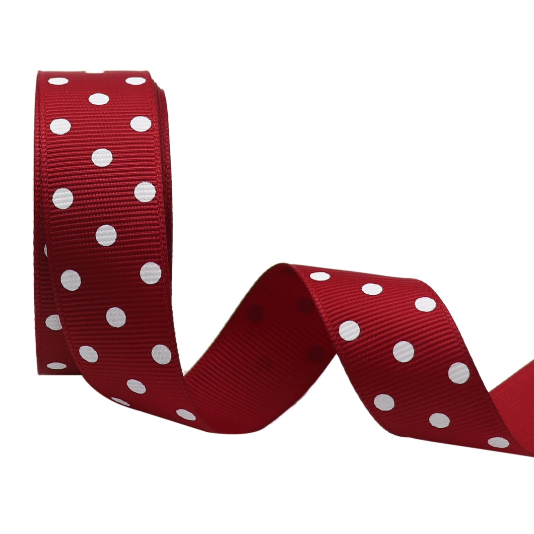 10 yards 7/8'' (22mm) polka dots printed grosgrain ribbons DIY hairbow ribbon YM15113029