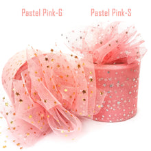 Load image into Gallery viewer, 25Yards 6cm Star Tulle Confetti Glitter Mesh Baking Cake Topper Tutu Pom Bow Soft Squine Organza DIY Wedding Birthday Decoration