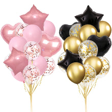 Load image into Gallery viewer, 14/10pcs Gold Sliver Latex Heart Valentine&#39;s Day Balloons Metallic Gender Reveal Globos Baby Shower Wedding Birthday Party Decor