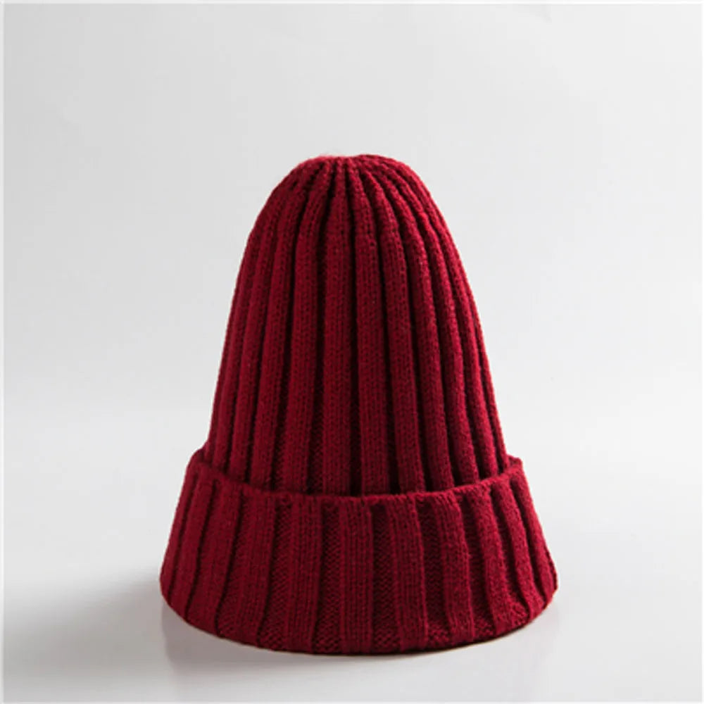 New Candy Colors Winter Women Knitted Hat Warm Soft Trendy Kpop Style Wool Beanie Elegant All-match Cap