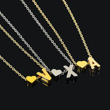 Load image into Gallery viewer, SUMENG Fashion Tiny Heart Dainty Initial Necklace Gold Silver Color Letter Name Choker  For Women Pendant Jewelry Gift