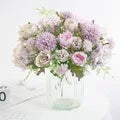 Load image into Gallery viewer, Artificial Flowers Cheap Silk Hydrangea Bride Bouquet Wedding Home New Year Decoration Accessories for Vase Plants Arrangement