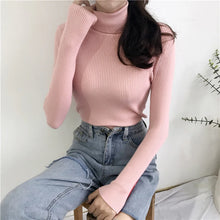 Load image into Gallery viewer, Turtleneck Sweater Womens 2024 Autumn Winter Tops Korean Slim Women Pullover Jumper Knitted Sweater Pull Femme Hiver Truien