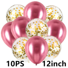 Load image into Gallery viewer, 14/10pcs Gold Sliver Latex Heart Valentine&#39;s Day Balloons Metallic Gender Reveal Globos Baby Shower Wedding Birthday Party Decor