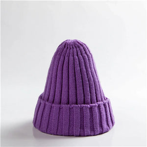 New Candy Colors Winter Women Knitted Hat Warm Soft Trendy Kpop Style Wool Beanie Elegant All-match Cap