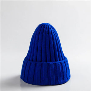 New Candy Colors Winter Women Knitted Hat Warm Soft Trendy Kpop Style Wool Beanie Elegant All-match Cap