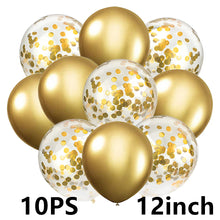Load image into Gallery viewer, 14/10pcs Gold Sliver Latex Heart Valentine&#39;s Day Balloons Metallic Gender Reveal Globos Baby Shower Wedding Birthday Party Decor