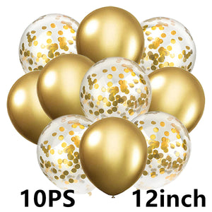 14/10pcs Gold Sliver Latex Heart Valentine's Day Balloons Metallic Gender Reveal Globos Baby Shower Wedding Birthday Party Decor