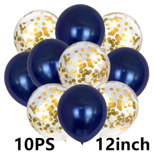 14/10pcs Gold Sliver Latex Heart Valentine's Day Balloons Metallic Gender Reveal Globos Baby Shower Wedding Birthday Party Decor