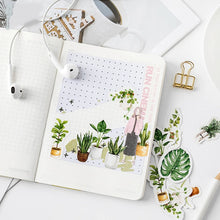 Load image into Gallery viewer, 45 Pcs/pack Green Potted Plant Decorative Washi Stickers Scrapbooking Stick  Diary Stationery Album Diy Children Stickers