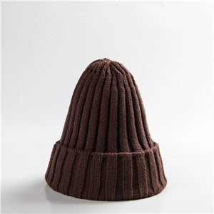 New Candy Colors Winter Women Knitted Hat Warm Soft Trendy Kpop Style Wool Beanie Elegant All-match Cap