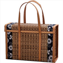 Load image into Gallery viewer, Picnic Woven Basket Wicker Storage Bag Handle Folded Fruit Shopping Food Handle Rattan Grass Foldable Bamboo Basket