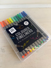 Load image into Gallery viewer, Coloured Fineliner Pens – 24 Pack | Drawing, Journaling &amp; Notes