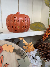 Load image into Gallery viewer, ceramic LED pumpkin autumn decoration available in white or orange