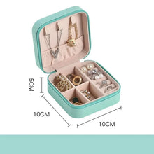 Load image into Gallery viewer, Portable Mini Jewelry Storage Box Travel Organizer Jewelry Case Leather Storage Earrings Necklace Ring Jewelry Organizer Display